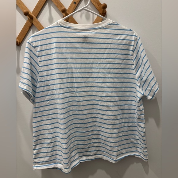 American Eagle white and blue striped T-shirt size XL - Picture 2 of 3